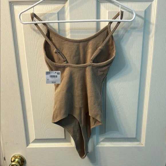 Tan Ribbed Bodysuit - Picture 2 of 5